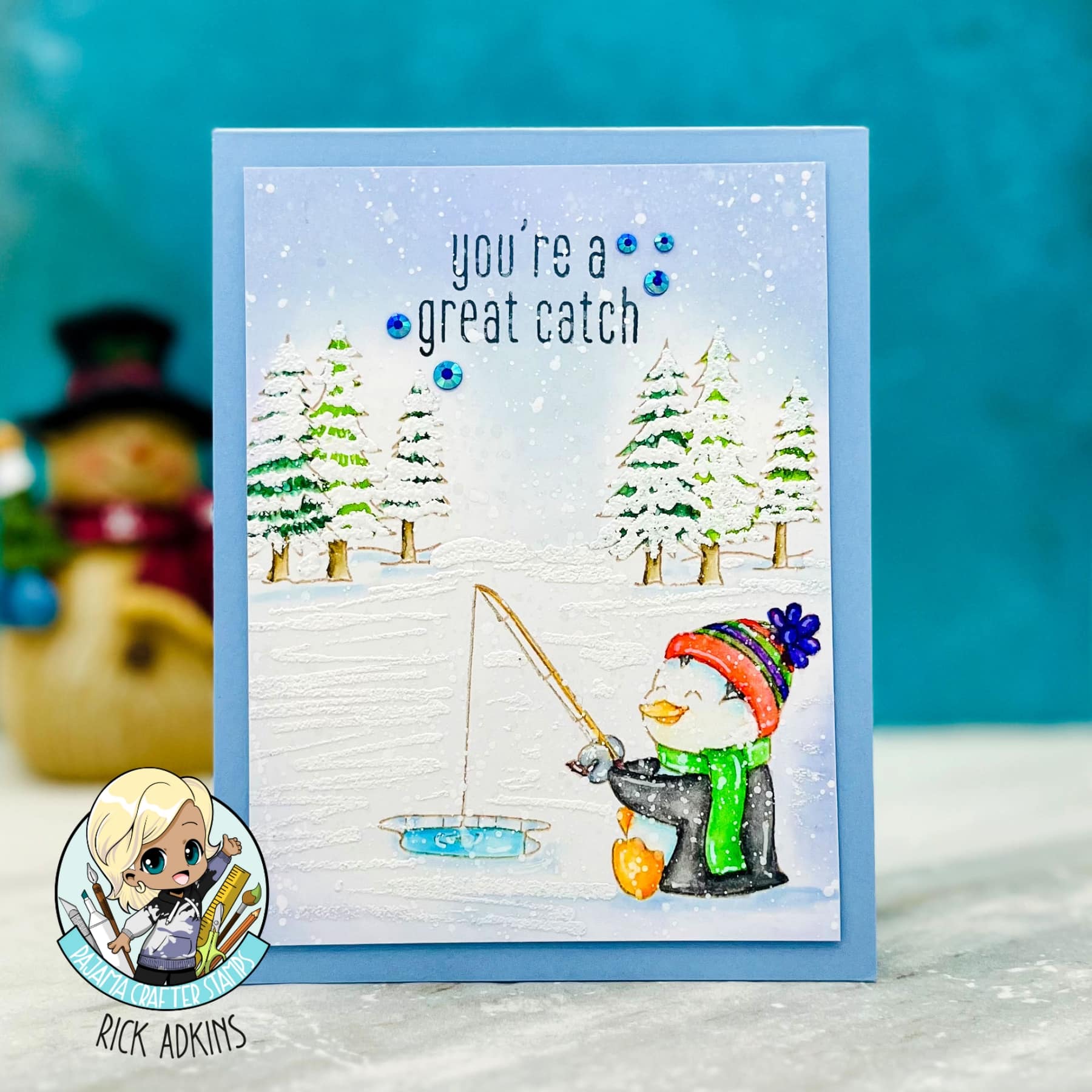 You’re a Great Catch | Pajama Crafter Stamps | Sliding By Stamp Set