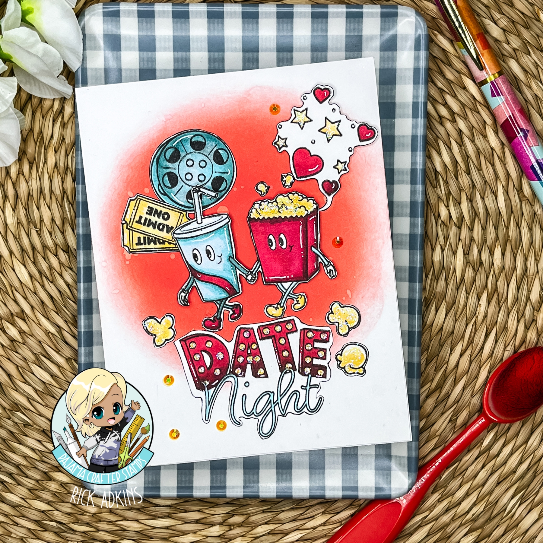 Pajama Crafter Stamps’ March New Release | Date Night Card