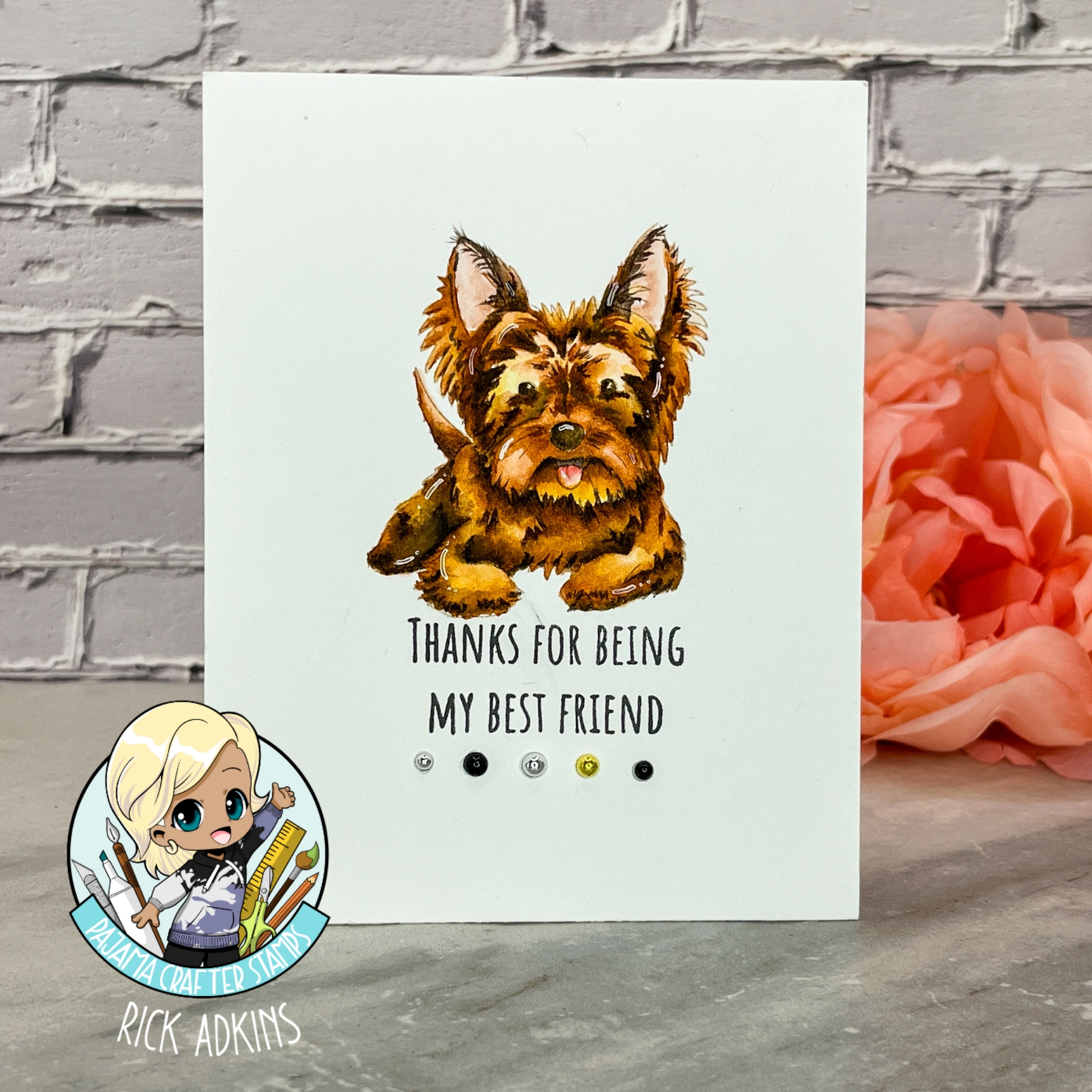 Thanks for Being my Best Friend Card: My Best Friend Stamp Set | Pajama Crafter Stamps