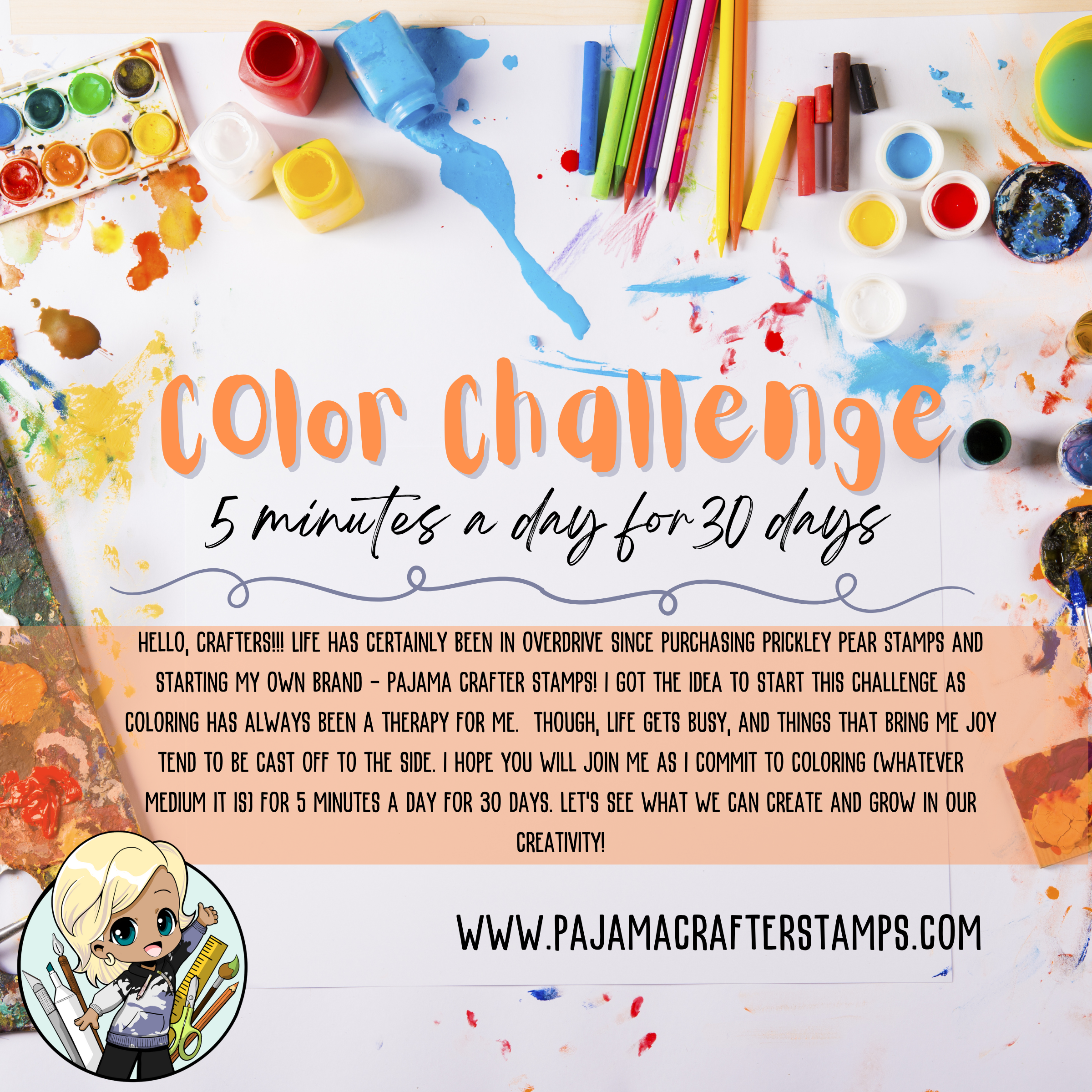 30 Day Coloring Challenge with Pajama Crafter Stamps