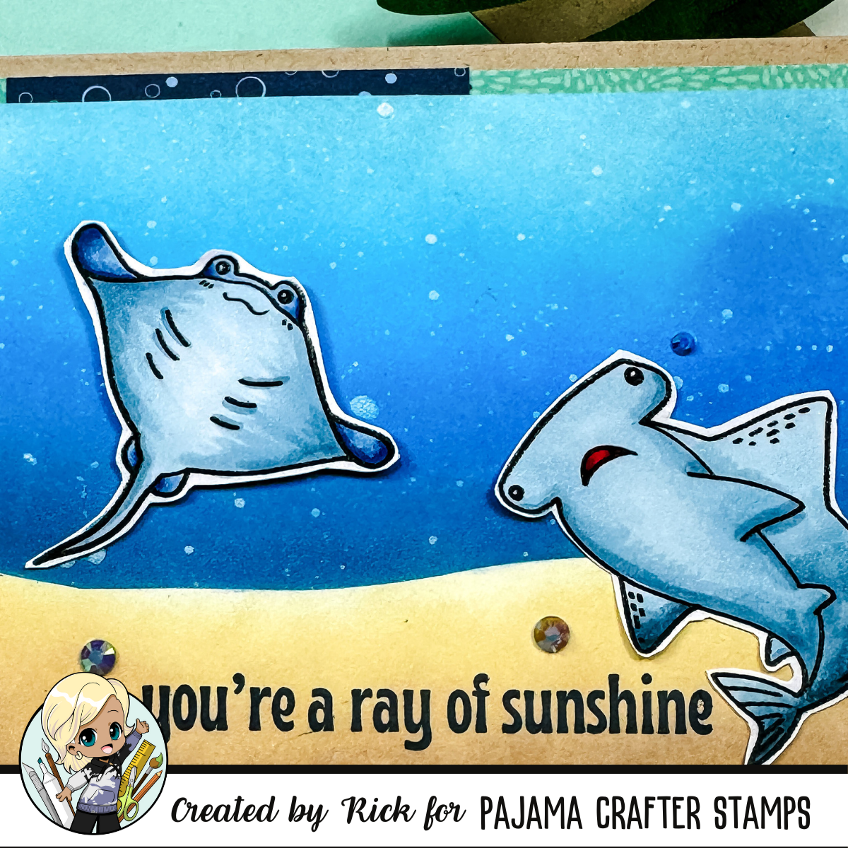 Dive into Crafting: Creating an Underwater Scene with Pajama Crafter Stamps